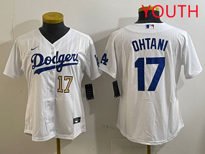 Youth Los Angeles Dodgers 17 Ohtani White Game 2025 Nike MLB Jersey style 3189